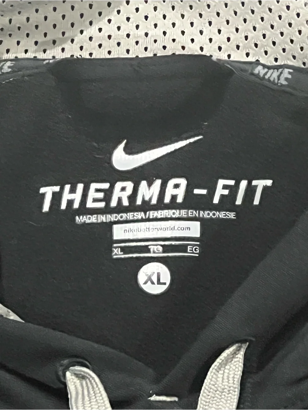 Nike Therma Fit Pull Over Hoodie, Mens XL, Black/Grey
